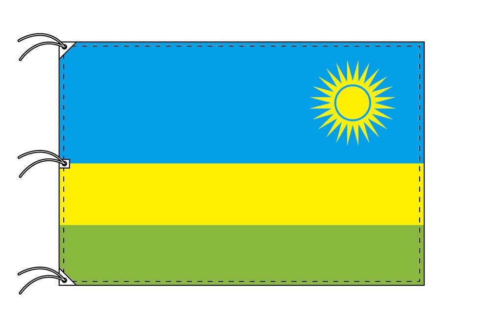 TOSPA ルワンダ 国旗 180×270cm テトロン製 日本製 世界の国旗シリーズ
