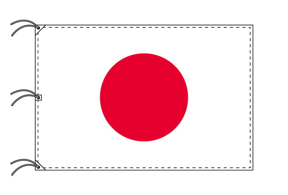 TOSPA (訳あり・在庫限定） 日本国旗 日の丸[テトロン 140×210cm] 水をはじく撥水加工付き 日本製 1