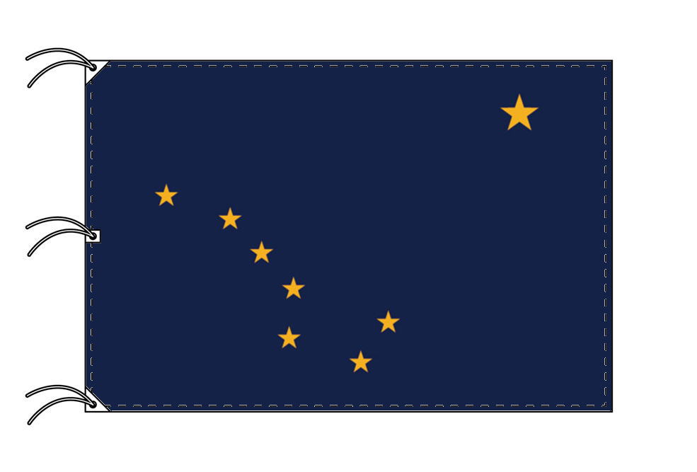 TOSPA アラスカ州旗[アメリカ合衆国の州旗 140×210cm 高級テトロン製]
