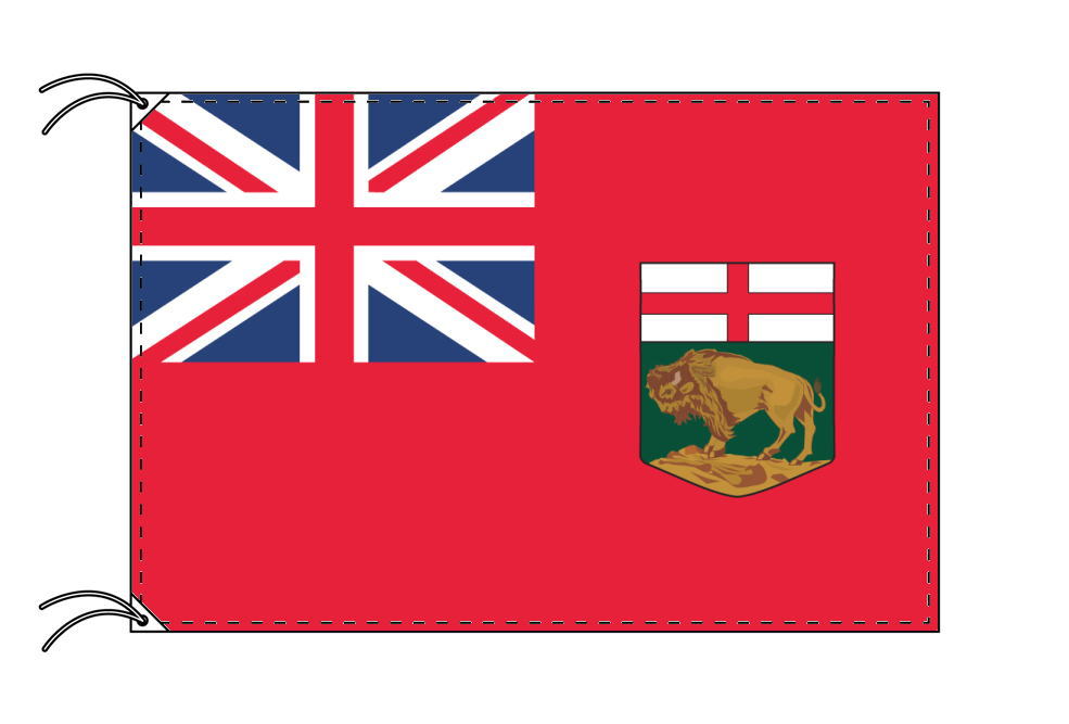 TOSPA マニトバ州の旗 カナダの州旗 90×135cm テトロン製 日本製 世界各国の州旗シリーズ