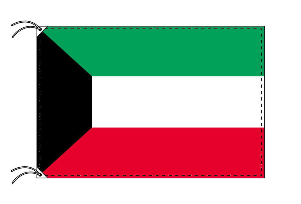 TOSPA クウェート 国旗 70×105cm テトロン製 日本製 世界の国旗シリーズ