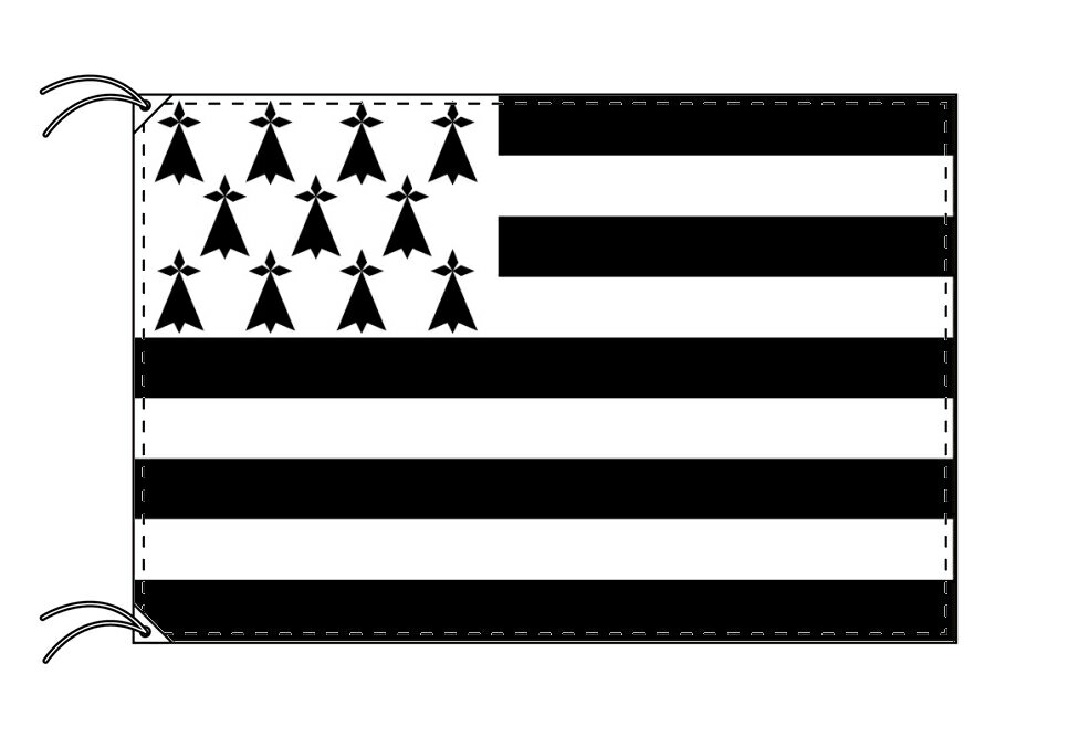TOSPA ブルターニュ地域圏 フランス地域圏の旗 州旗（70×105cm）