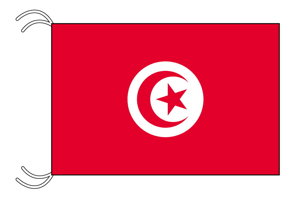 TOSPA チュニジア 国旗 MLサイズ 45×67.5cm テトロン製 日本製 世界の国旗シリーズ