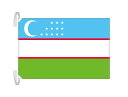 TOSPA ウズベキスタン 国旗 Lサイズ 50×75cm テトロン製 日本製 世界の国旗シリーズ