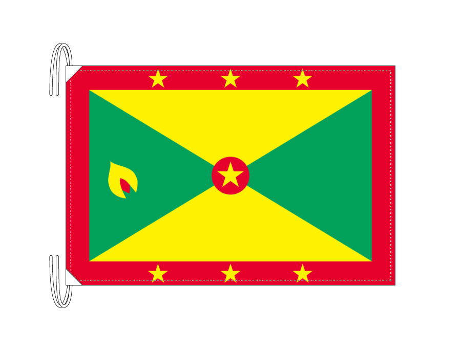 TOSPA グレナダ 国旗 Lサイズ 50×75cm テトロン製 日本製 世界の国旗シリーズ