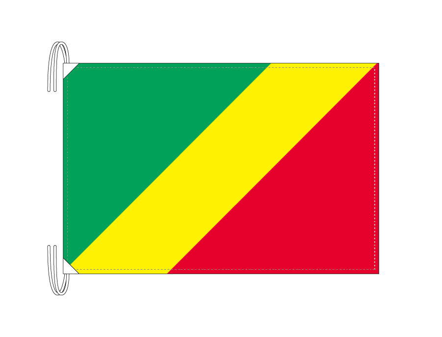 TOSPA コンゴ共和国 国旗 Lサイズ 50×75cm テトロン製 日本製 世界の国旗シリーズ