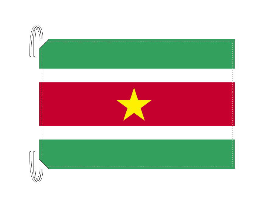 TOSPA スリナム 国旗 Lサイズ 50×75cm テトロン製 日本製 世界の国旗シリーズ