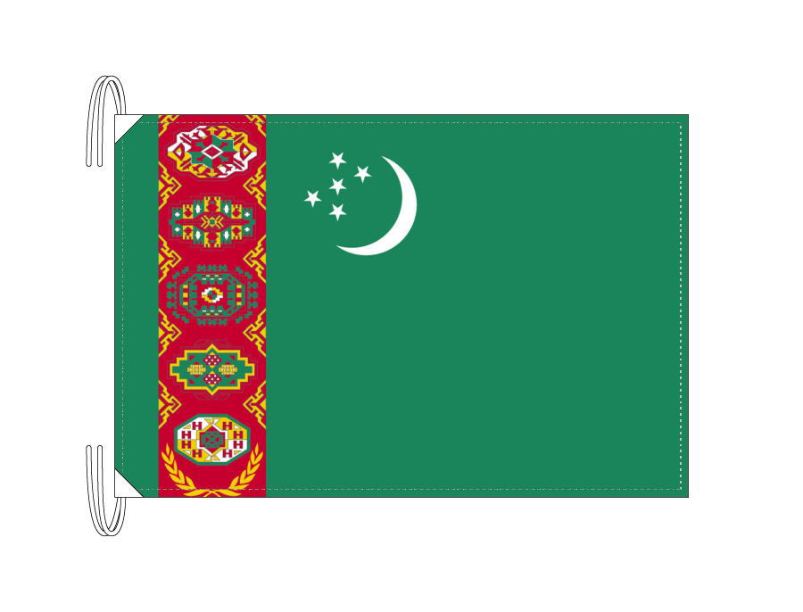 Rakuten - TOSPA トルクメニスタン 国旗 Lサイズ 50×75cm テトロン製 日本製 世界の国旗シリーズ