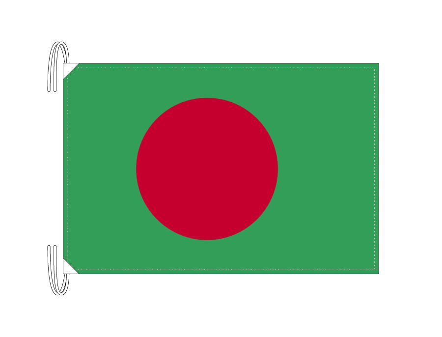 TOSPA バングラデシュ 国旗 Lサイズ 50×75cm テトロン製 日本製 世界の国旗シリーズ