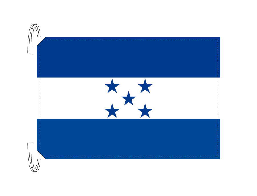 TOSPA ホンジュラス 国旗 Lサイズ 50×75cm テトロン製 日本製 世界の国旗シリーズ
