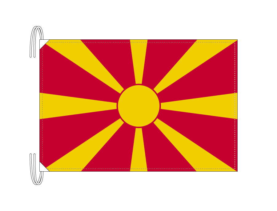 TOSPA 北マケドニア 国旗 Lサイズ 50×75cm テトロン製 日本製 世界の国旗シリーズ