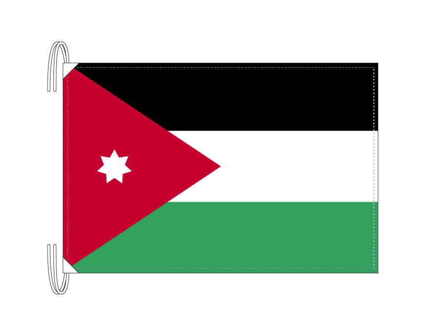TOSPA ヨルダン 国旗 Lサイズ 50×75cm テトロン製 日本製 世界の国旗シリーズ
