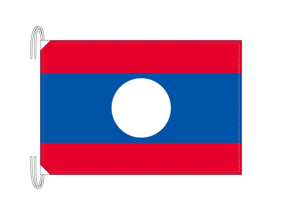 ラオス 国旗 Lサイズ 50×75cm テトロン製 日本製 世界の国旗シリーズ