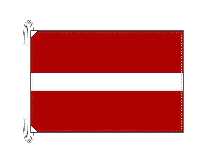 TOSPA ラトビア 国旗 Lサイズ 50×75cm テトロン製 日本製 世界の国旗シリーズ