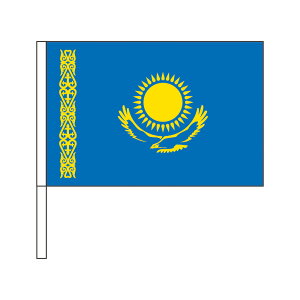 TOSPA カザフスタン 国旗 応援手旗SF 旗サイズ20×30cm ポリエステル製 ポール31cmのセット
