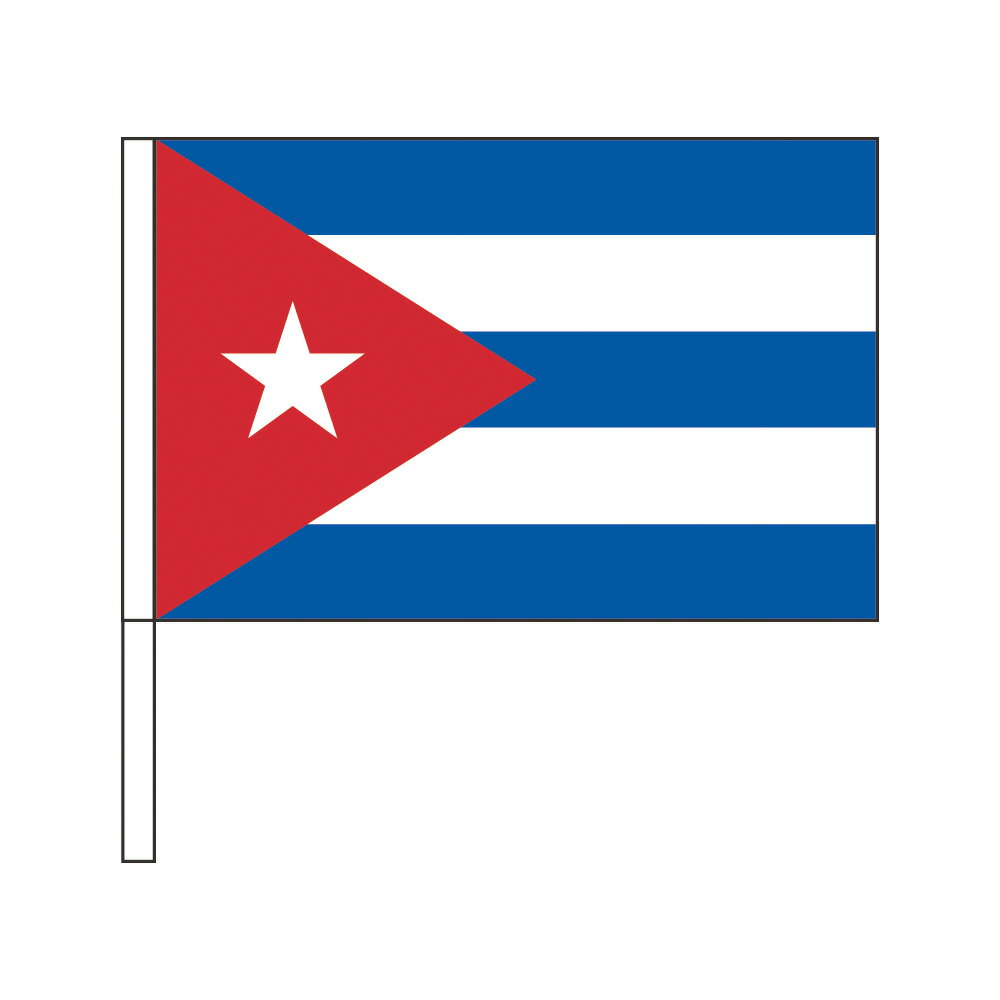 TOSPA キューバ 国旗 応援手旗SF 旗サイズ20×30cm ポリエステル製 ポール31cmのセット