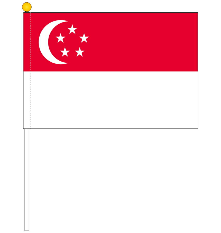 シンガポール国旗 ポータブルフラッグ 旗サイズ25×37.5cm テトロン製 日本製 世界の国旗シリーズ