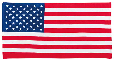 国旗 レジャータオル アメリカ旗柄USA 米国 星条旗 応援タオル（綿100％　大型サイズ70×140cm）