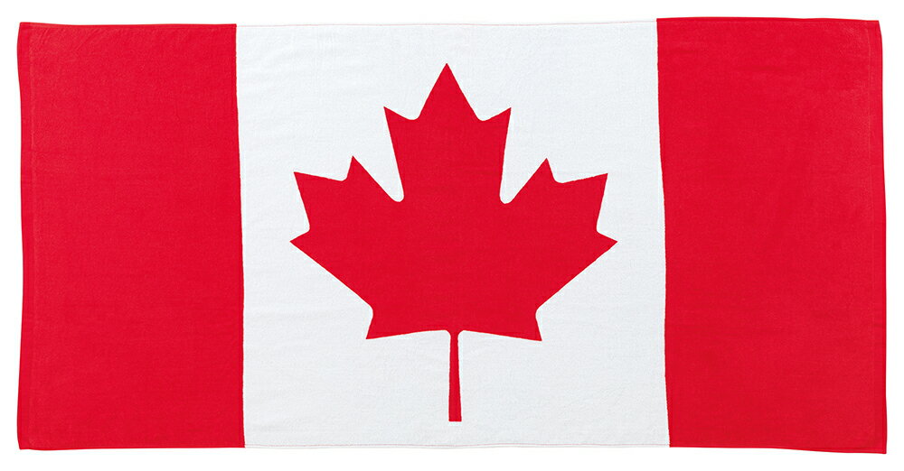 国旗 レジャータオル カナダ国旗柄 メープルリーフ 応援タオル（綿100％　大型サイズ70×140cm）