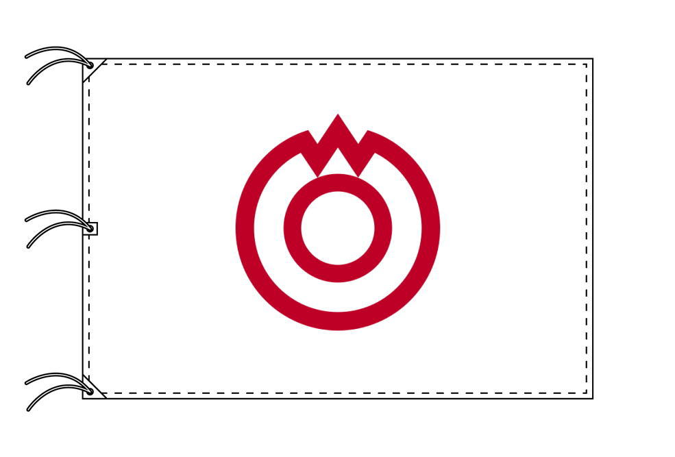 Rakuten - TOSPA 山口市旗 山口県県庁所在地の市の旗 140×210cm テトロン製 日本製 日本の県庁所在地旗シリーズ