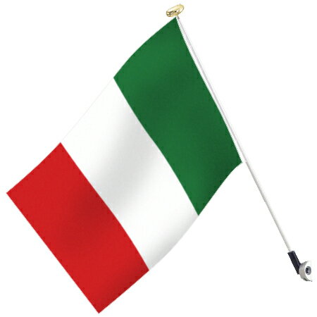 TOSPA 世界の国旗 イタリア トリコローレ高級国旗セット【アルミ合金ポール 壁面取付部品付】