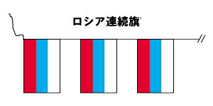 TOSPA 20枚連続旗 ロシア 国旗 Mサイズ 34×50cm 全長約15m テトロン製 日本製