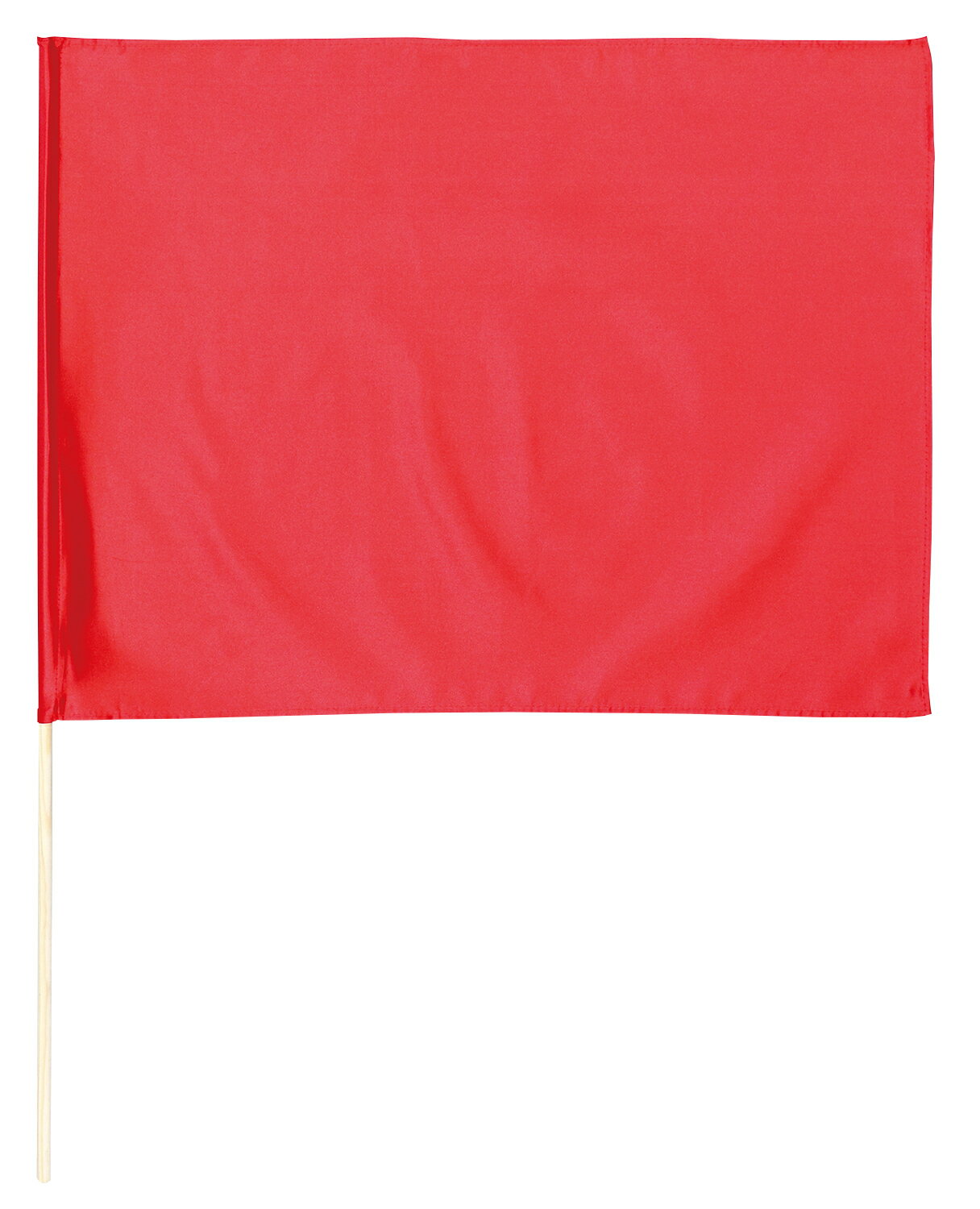 無地色旗 サテン大旗 メタリックレッド(14432) 運動会向け 44×59cm 棒付き 素材ポリエステルサテン