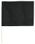 無地色旗 小旗 黒(14582） 運動会向け 30×41cm 棒付き 素材ポリエステル