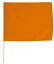 無地色旗 小旗オレンジ(1576） 運動会向け 30×41cm 棒付き 素材ポリエステル