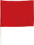 無地色旗 特大旗 赤(2196） 運動会向け 60×80cm 棒付き 素材ポリエステル