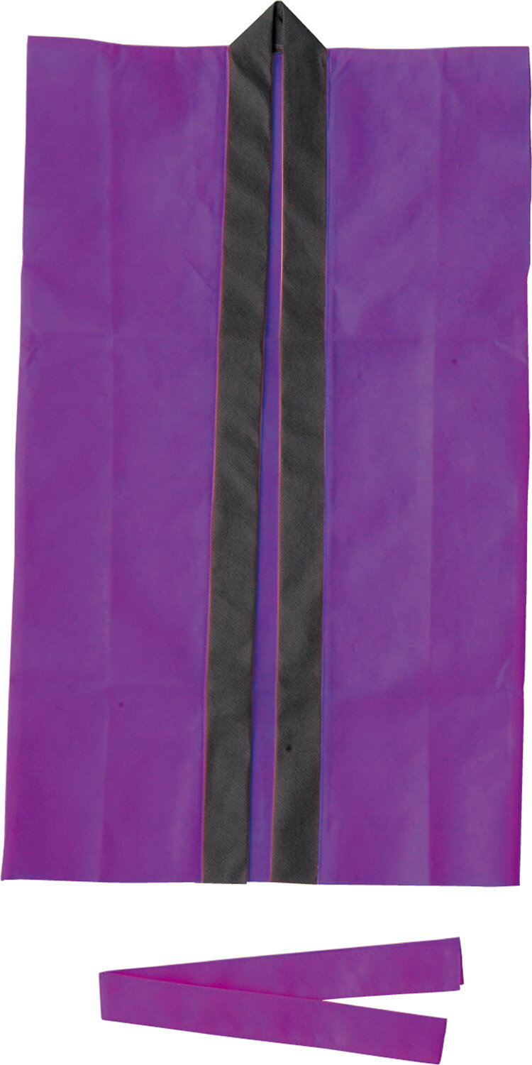 幼児・小学校低学年向けハッピ不織布 紫 J ハチマキ付 1559 48 80cm 軽量 撥水性 不織布製