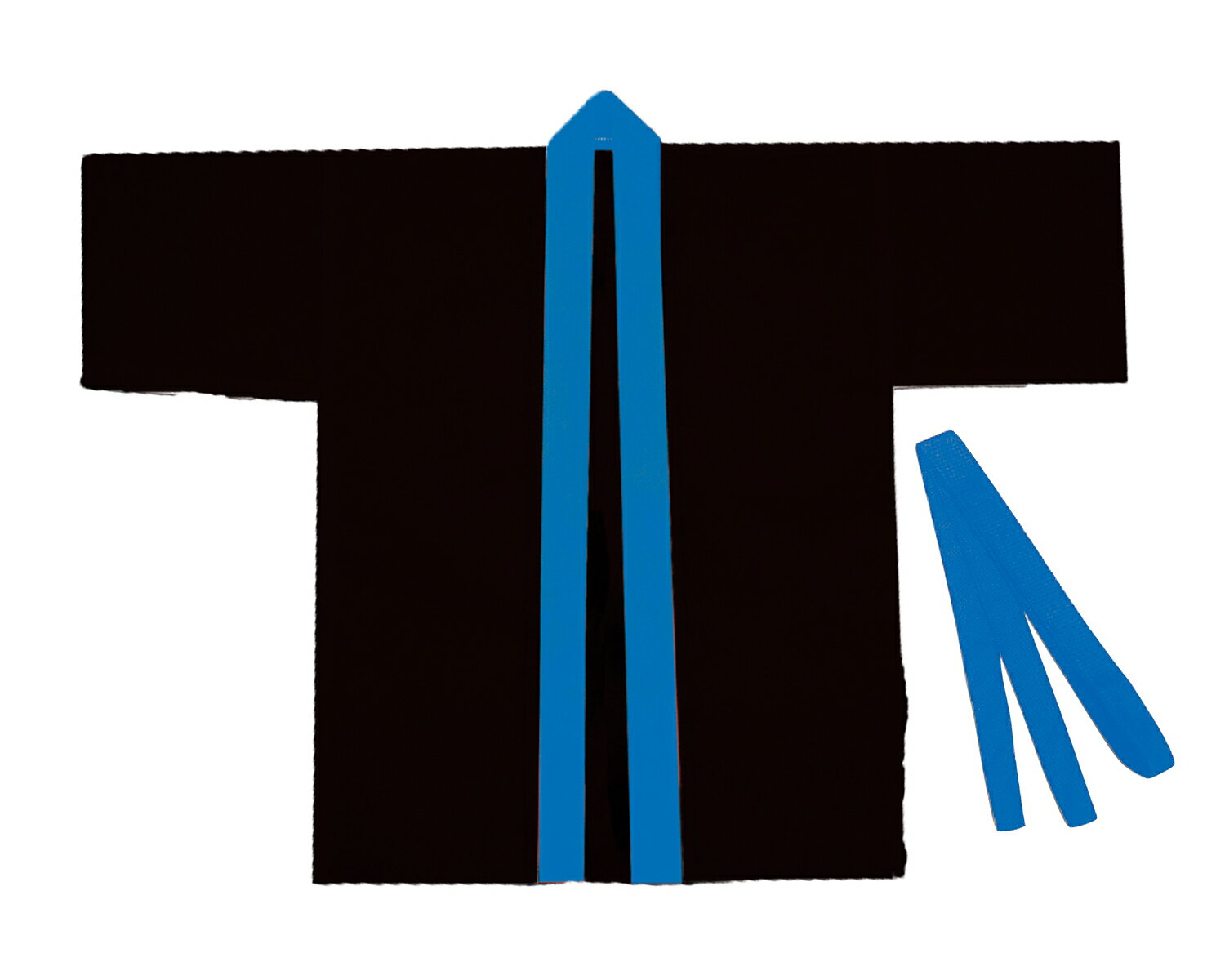 幼児・小学校低学年向け 不織布ハッピ 子供用 J 帯付き 黒 青襟 3184 軽量 撥水性 不織布製