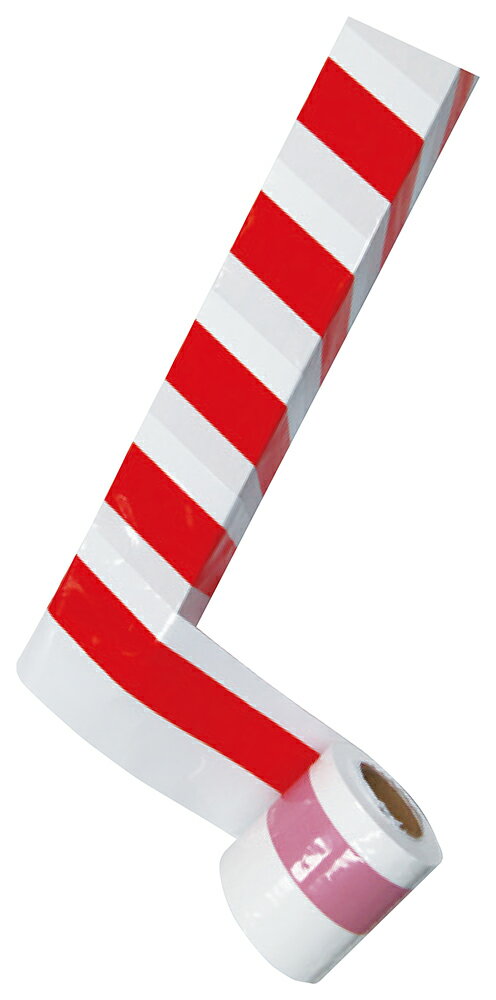 運動会用 紅白柱巻き ビニール製 約8cm×50m巻き