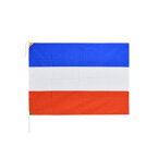 セルビア・モンテネグロ 国旗 (2003-2006年) 70×100cm 木綿製 日本製 旧国旗掘り出し物シリーズ