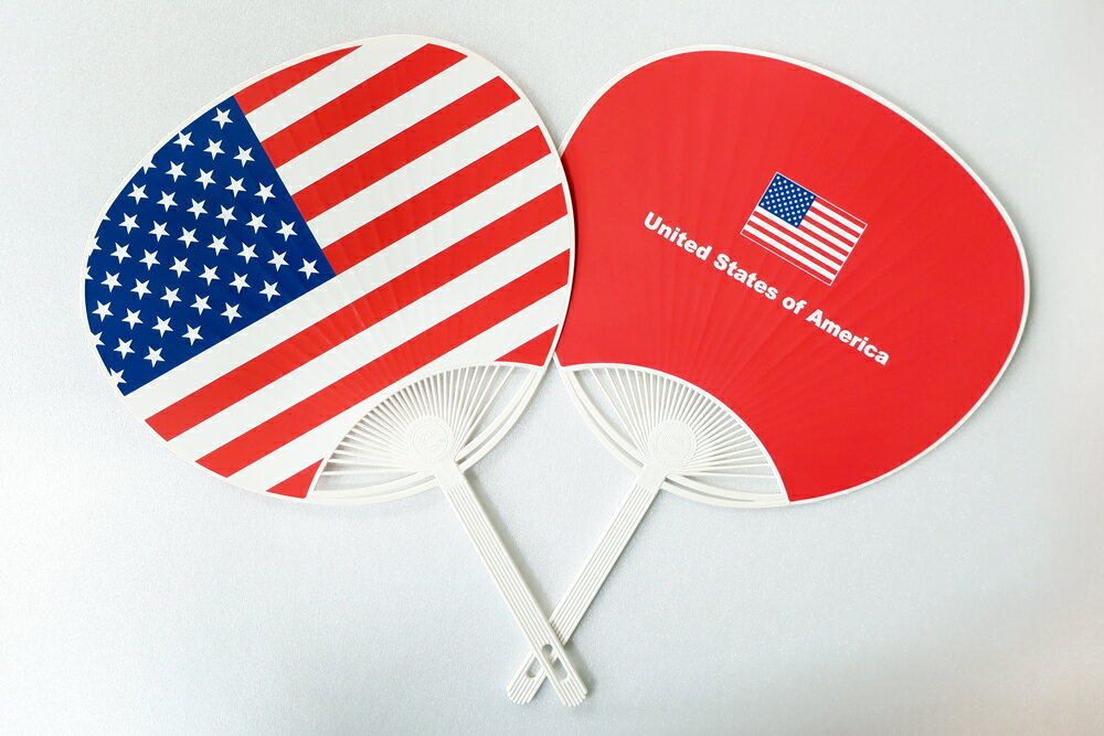 TOSPA 国旗柄うちわ アメリカ国旗柄 USA 星条旗 2本組セット ラグビー強豪国