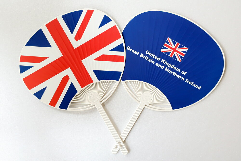 TOSPA 国旗柄うちわ イギリス国旗柄 英国 ユニオンジャック(2本組セット)