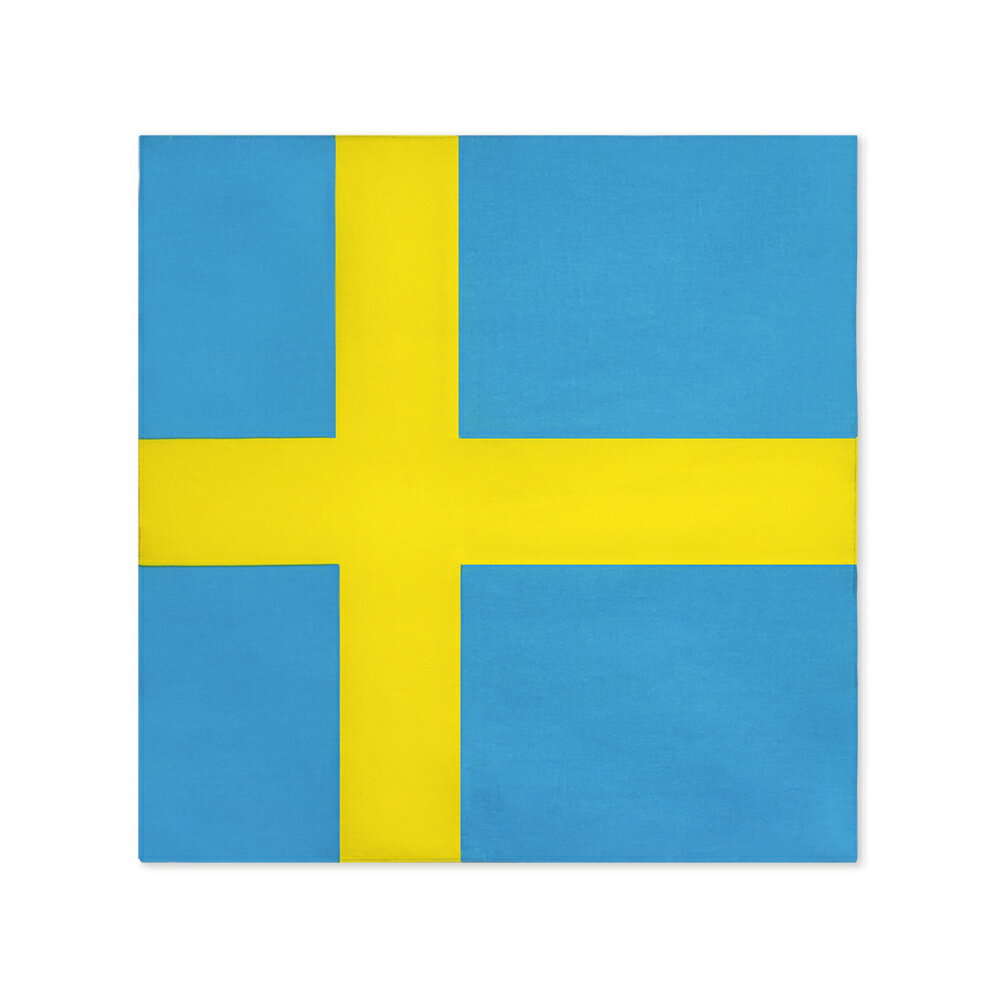 TOSPA バンダナ スウェーデン 国旗柄 綿100％ 52×52cm 日本製 お弁当チーフ ハンカチ