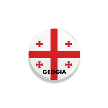 TOSPA 缶バッジ ジョージア 旧名 グルジア 国旗柄 直径約3cm 世界の国旗缶バッジ シリーズ