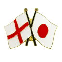 TOSPA ピンバッジ2ヶ国友好 日本国旗 イングランド国旗 約20×20mm