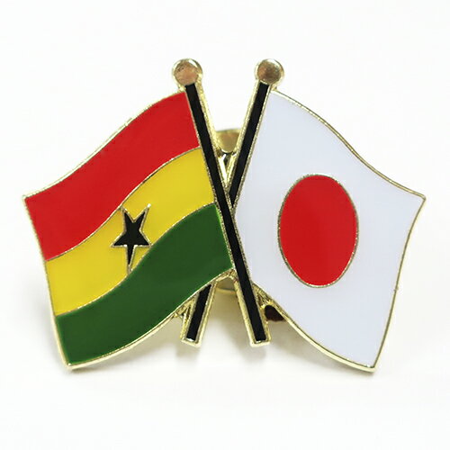 TOSPA ピンバッジ2ヶ国友好 日本国旗 ガーナ国旗 約20×20mm