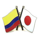 TOSPA ピンバッジ2ヶ国友好 日本国旗 コロンビア国旗 約20×20mm