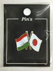 TOSPA ピンバッジ2ヶ国友好 日本国旗 タジキスタン国旗 約20×20mm