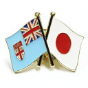 TOSPA ピンバッジ2ヶ国友好 日本国旗 フィジー国旗 約20×20mm