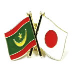 TOSPA ピンバッジ2ヶ国友好 日本国旗 モーリタニア国旗 約20×20mm