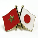 TOSPA ピンバッジ2ヶ国友好 日本国旗 モロッコ国旗 約20×20mm