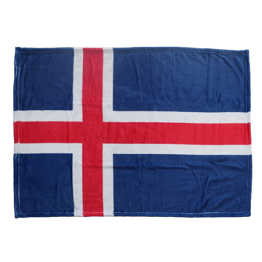 TOSPA ブランケット アイスランド 国旗柄 約60×90cm マイクロファイバー生地 スポーツ観戦応援フラッグ兼用ひざ掛け