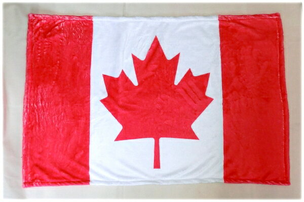 TOSPA ブランケット カナダ 国旗柄 約60×90cm マイクロファイバー生地 スポーツ観戦応援フラッグ兼用ひざ掛け