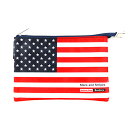 Bandiera国旗ニューフラットポーチ[アメリカ USA・A5サイズ 約幅24cm×高さ16cm]