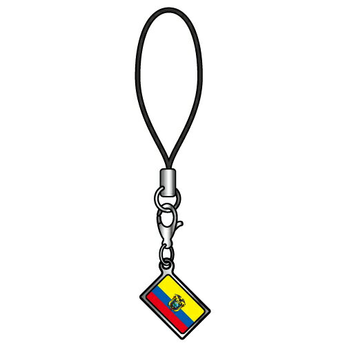 TOSPA ストラップ エクアドル 国旗柄 チャーム部分サイズ約1cm×1.5cm