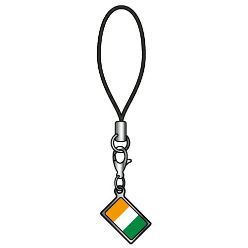 TOSPA ストラップ コートジボワール 国旗柄 チャーム部分サイズ約1cm×1.5cm